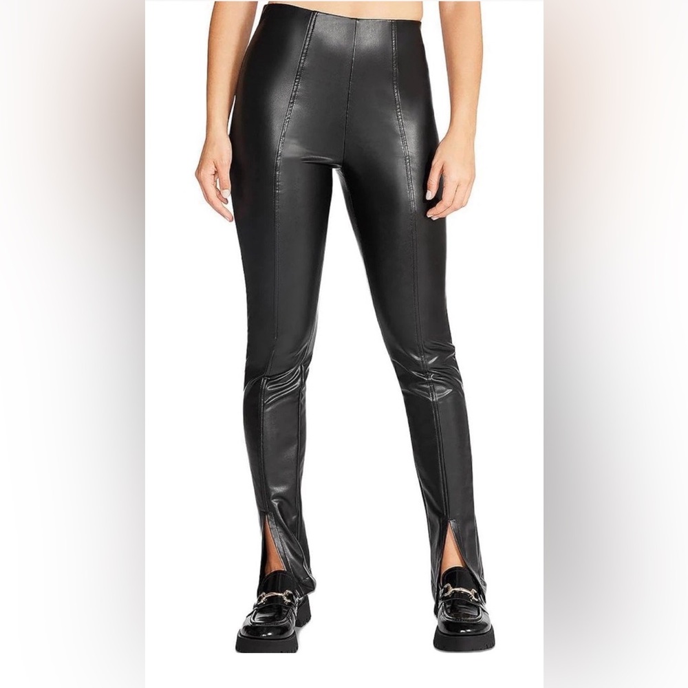 Steve Madden Women’s Black Leather Leggings New Size Small - Picture 1 of 6